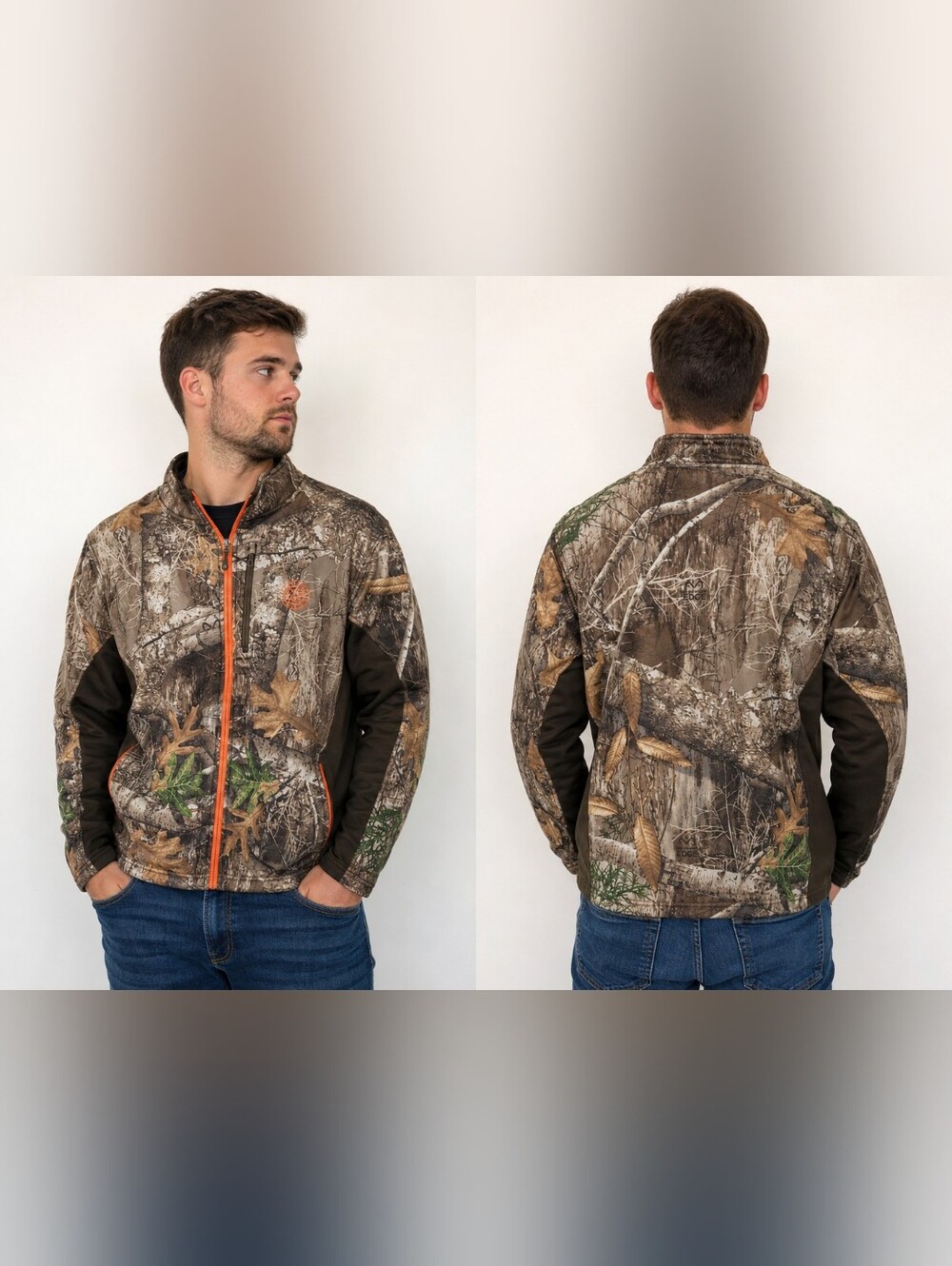 Master Sportsman Men's Large Realtree Edge Camo Hunting Full Zip Jacket